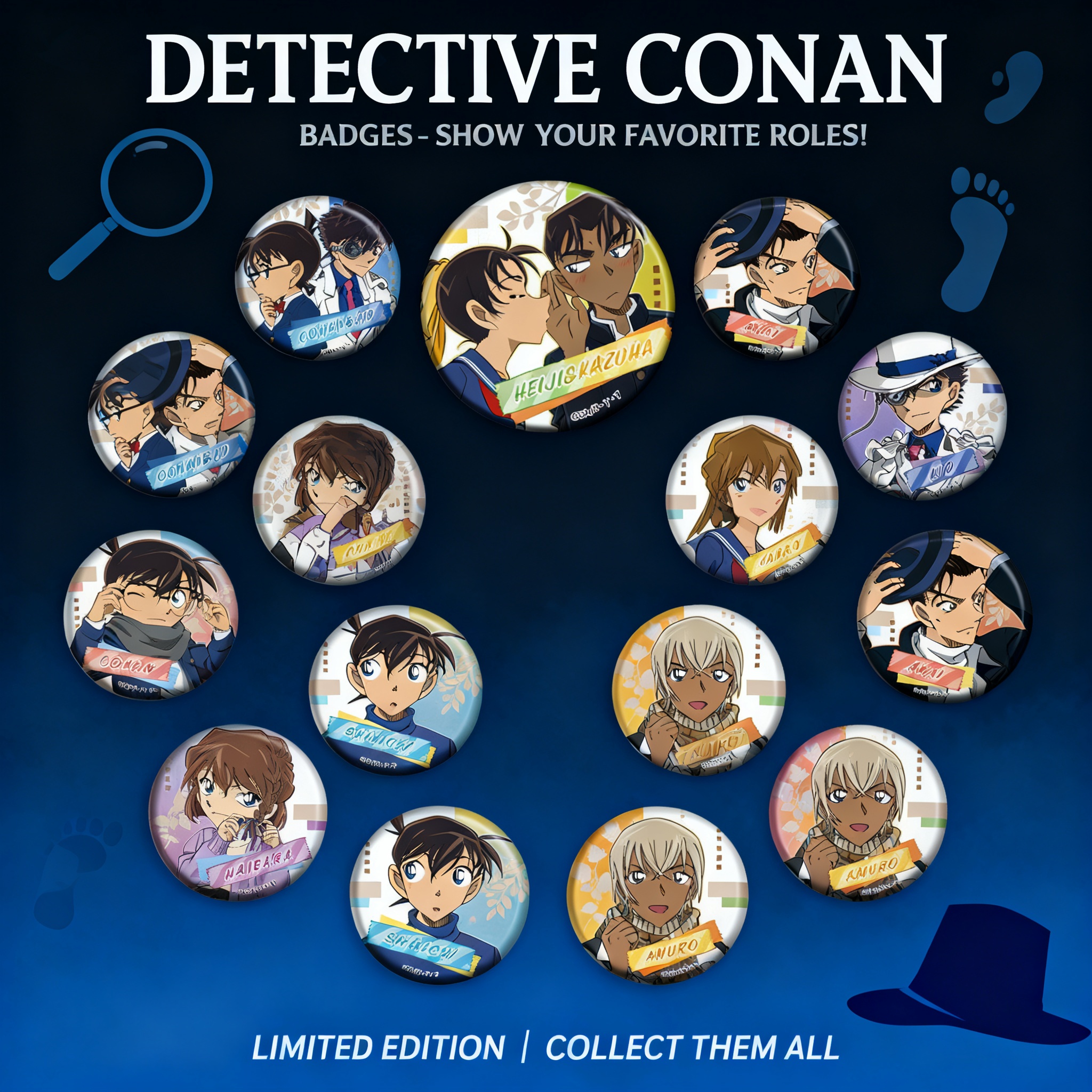 Anime Merchandise Posters - Anime Detective Conan Kaito Kid Badge