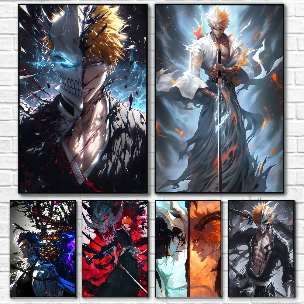 Anime Merchandise Posters - B-Bleach K-Kurosaki I-Ichigo Anime Poster Canvas